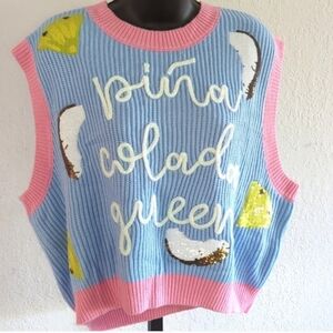 🍋✨NWT queen of sparkles Pina colada queen sweater size S